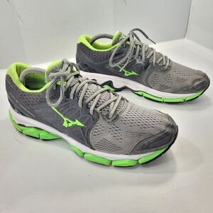 MIZUNO WAVE HORIZON MEN'S RUNNING SHOES SIZE 9 GRAY/NEON GREEN